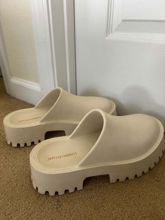 Jeffrey Campbell Shoes - Jeffrey Campbell Clogge Platform Mules in Sea Salt